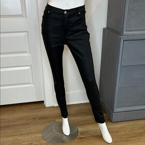 MARBLE Women’s Black Leather Look Ankle Skinny Jeans size 6
